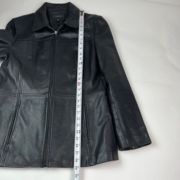 Colebrook Y2K Leather Jacket Womens L Zip Front Black Moto Soft Genuine - Picture 9 of 10